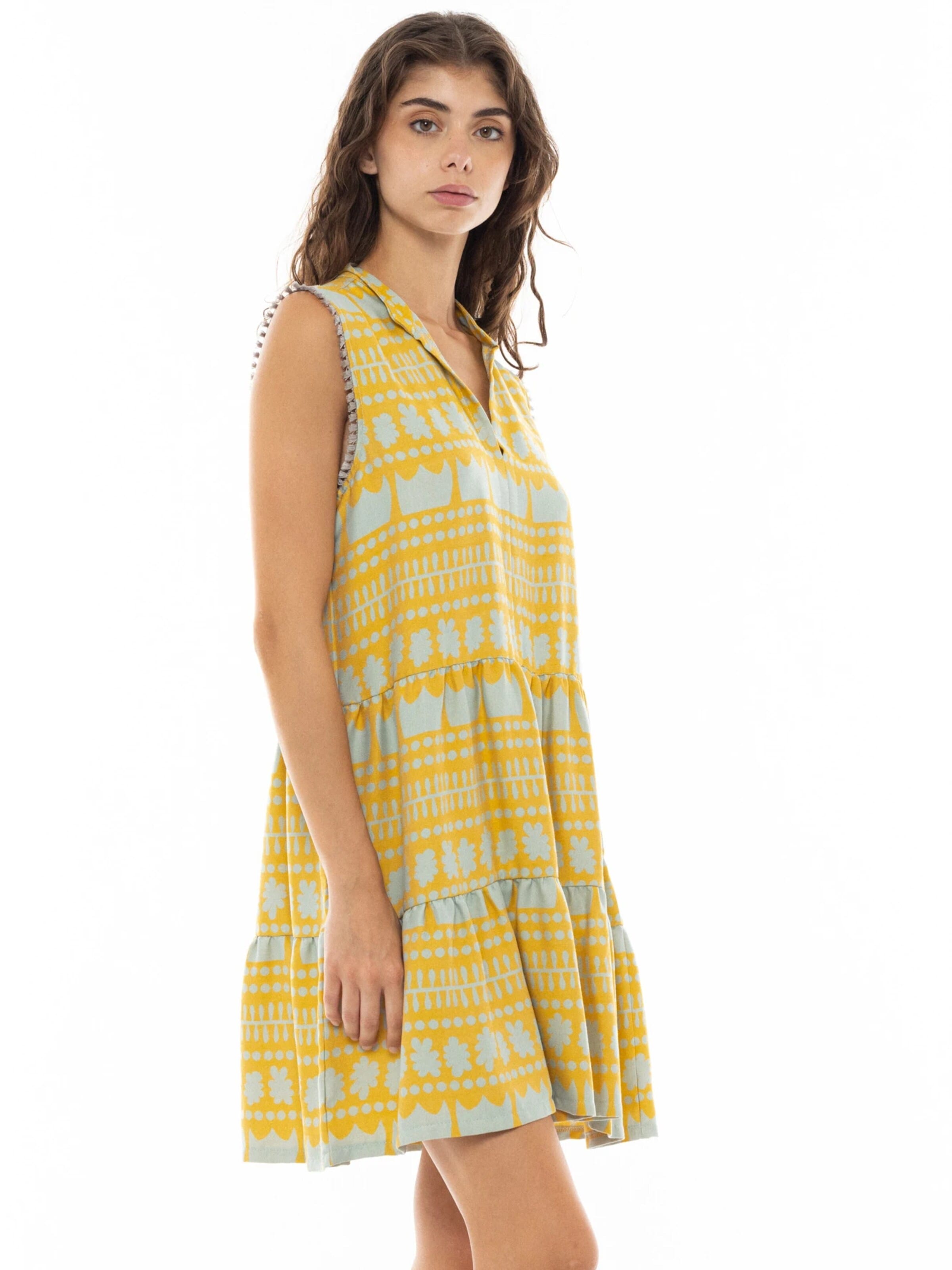 Pink Label Sommerkjole i gul
