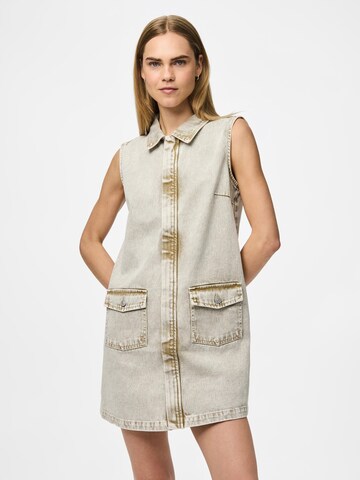 PIECES Shirt dress 'PCFay' in Grey: front