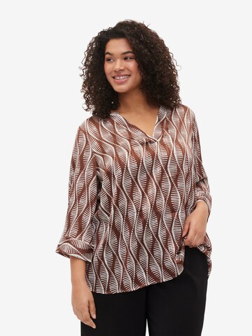 Zizzi Blouse in Brown: front