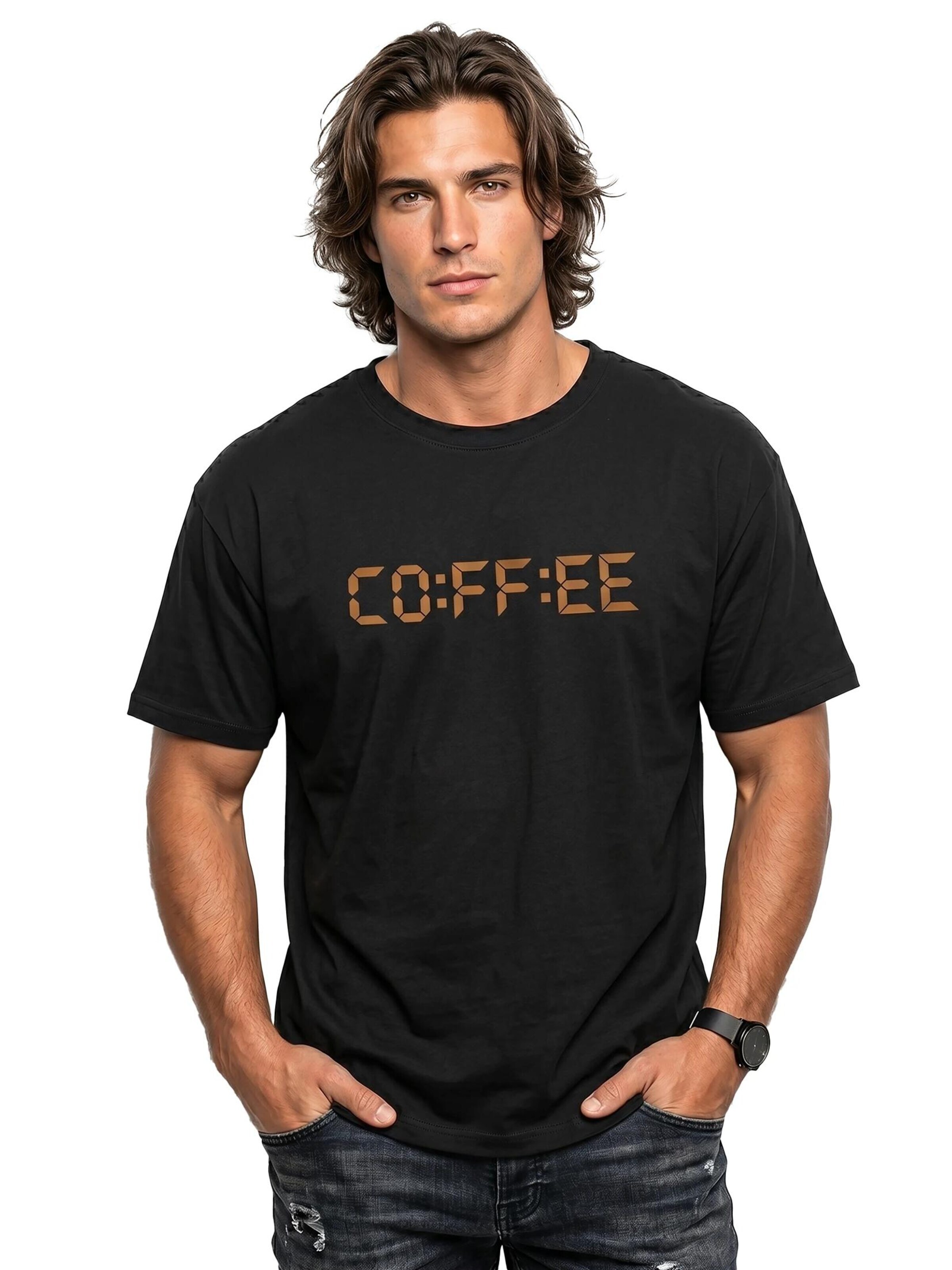 MAKAYA Shirt 'Coffee Time' in Black