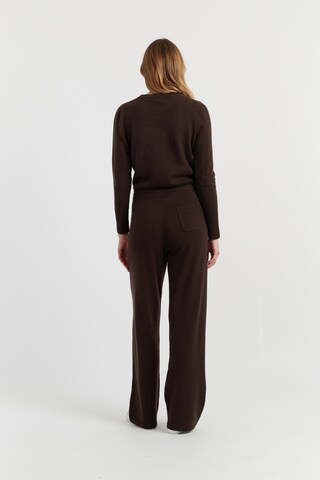 Chinti & Parker Zvonové kalhoty Kalhoty 'Pure Cashmere' – hnědá