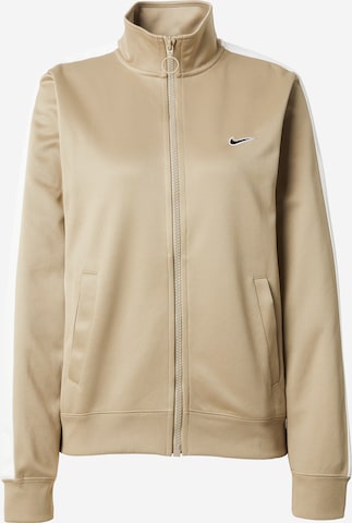 Veste de survêtement Nike Sportswear en beige : devant