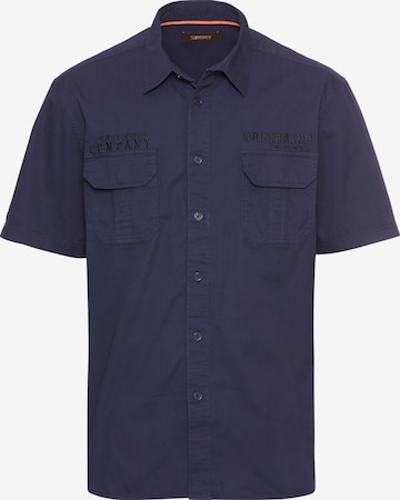 Man's World Regular Fit Hemd in Blau: Vorderseite