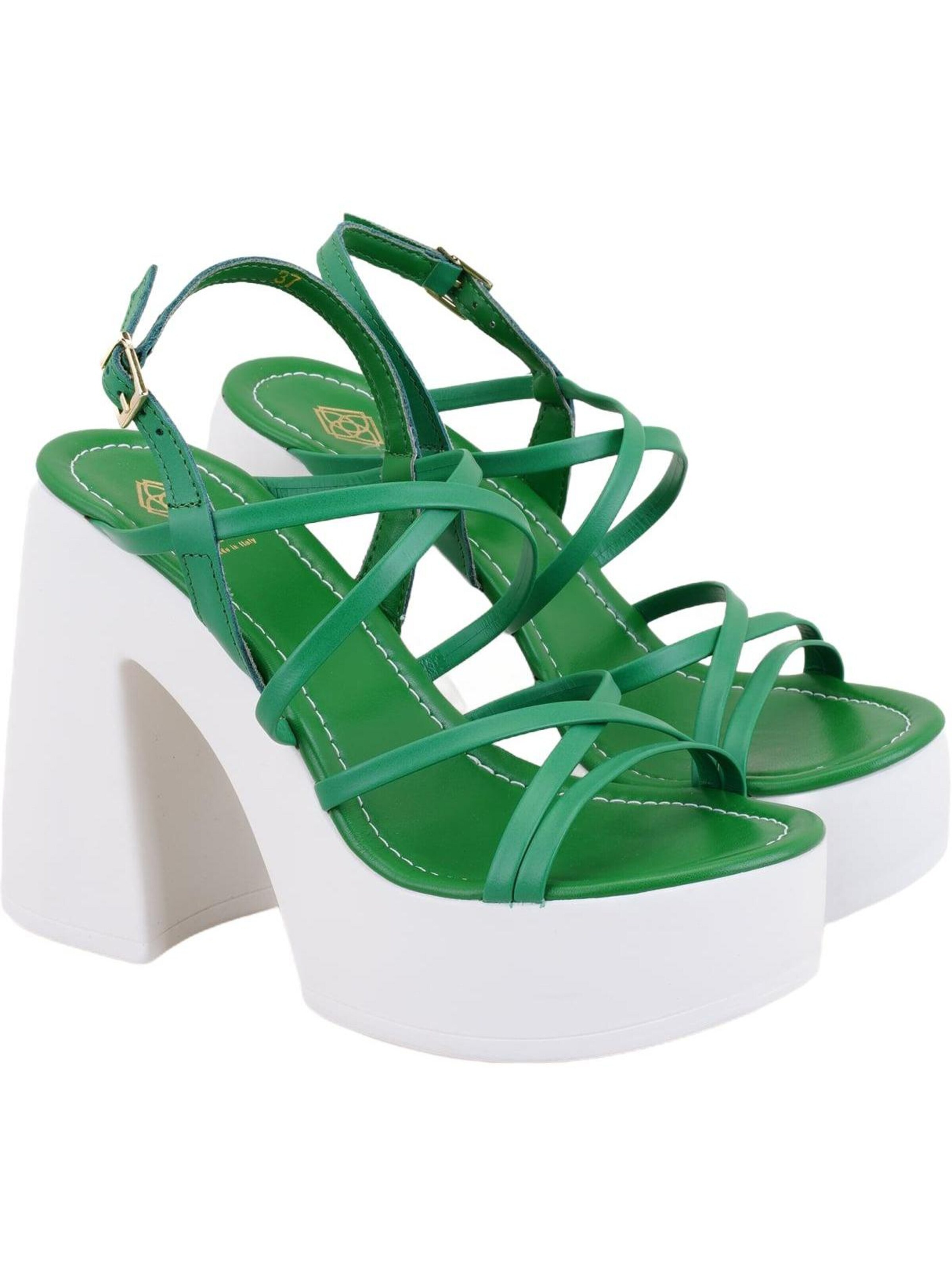 Desa Teenslipper 'Plateau-Sandalen' in Groen: voorkant
