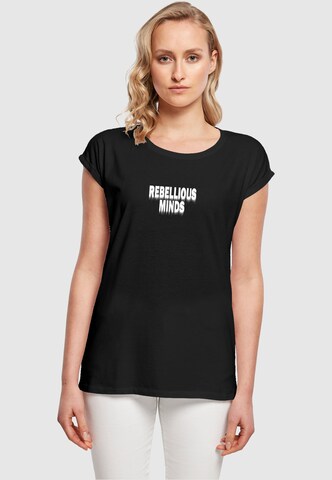 Maglietta 'Rebellious Minds' di Merchcode in nero: frontale