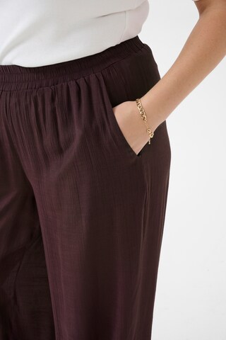 KAFFE CURVE Loose fit Trousers 'Alia' in Brown