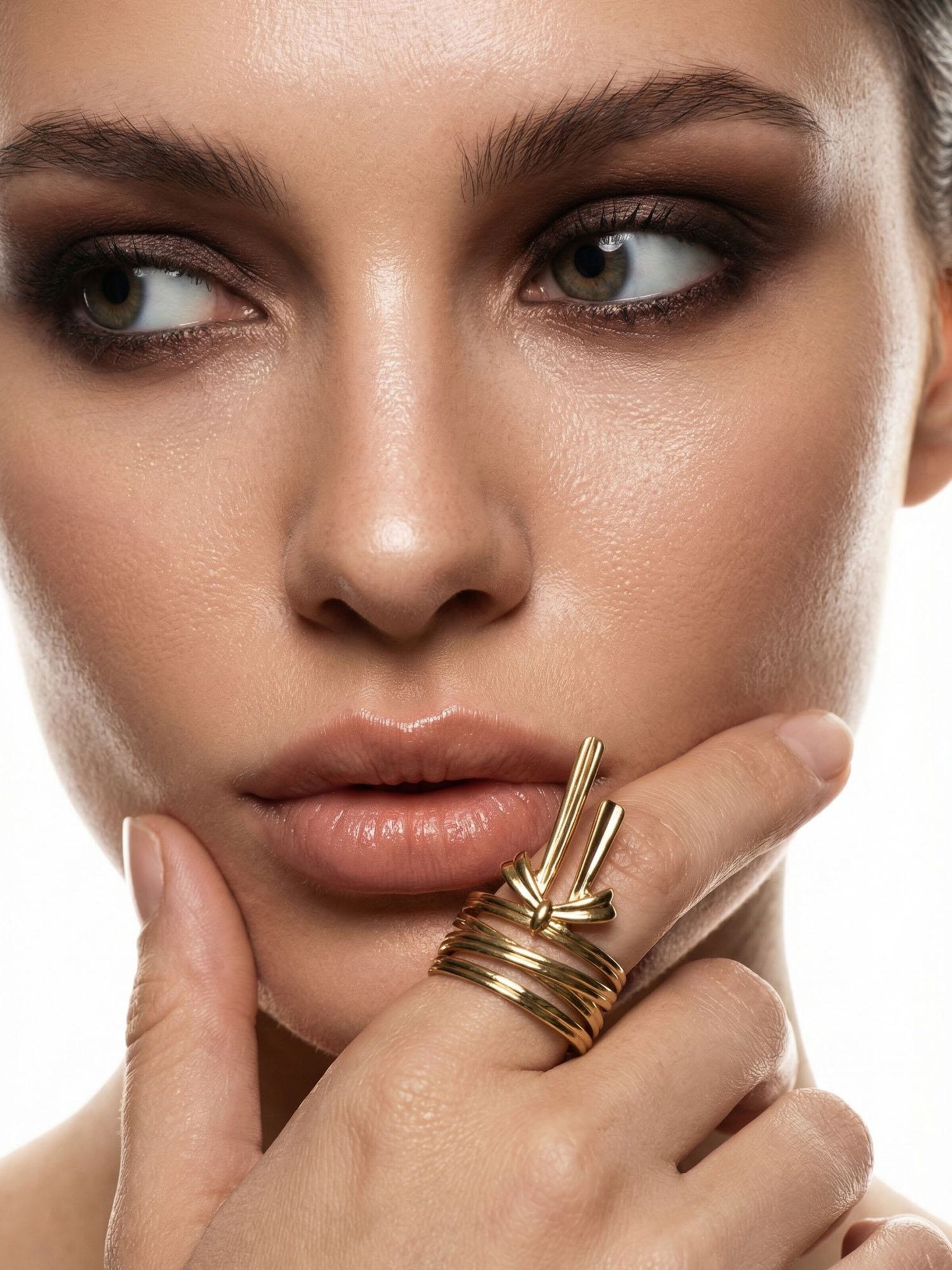 Nemomatheo Ring 'Ribbon Knot' in Gold: front