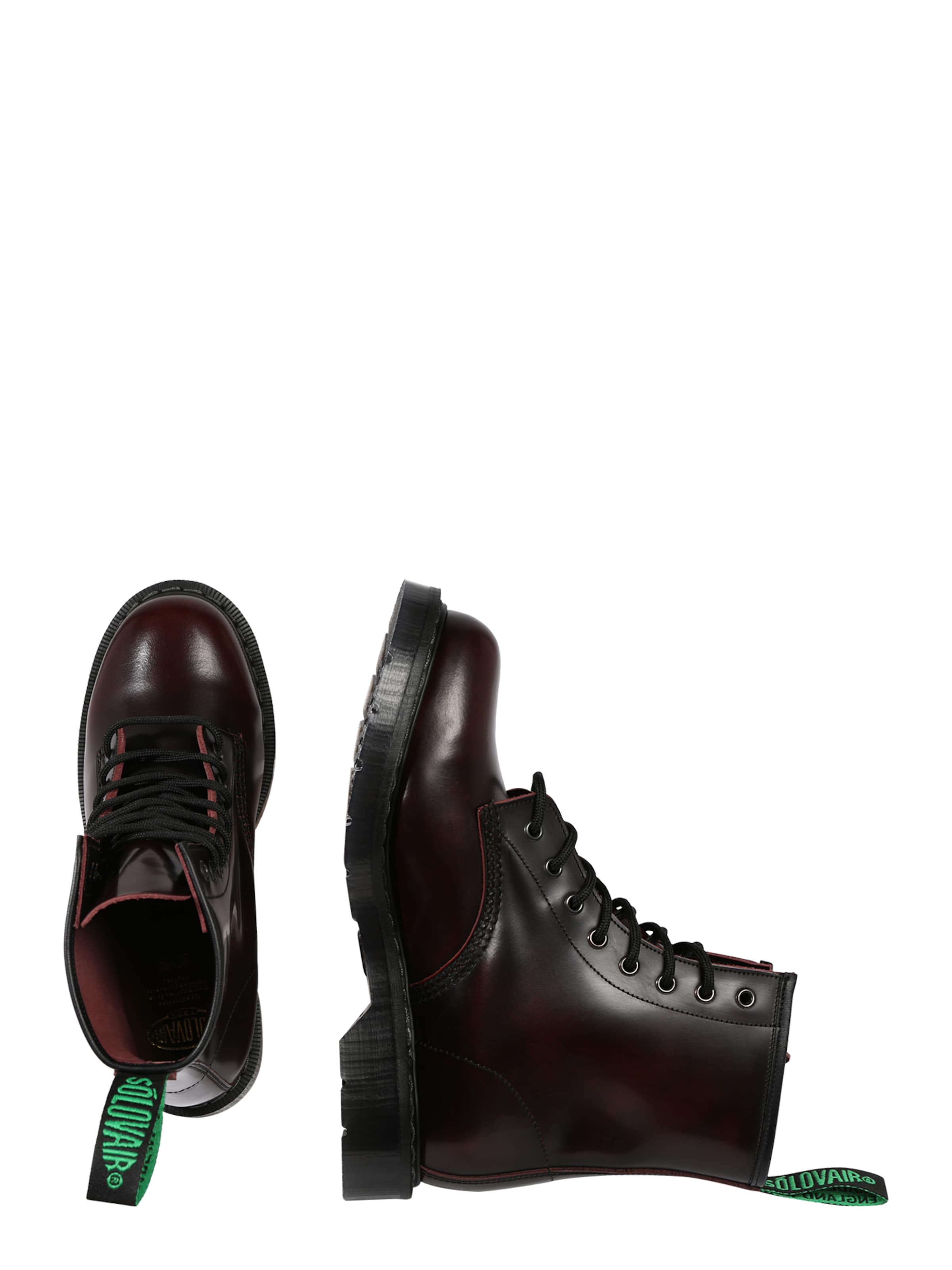 Bocanci cu șireturi '8 Eye Derby' de la Solovair pe roșu