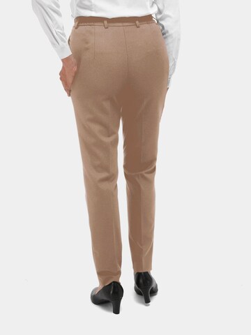 Goldner Regular Trousers with creases 'CARLA' in Beige
