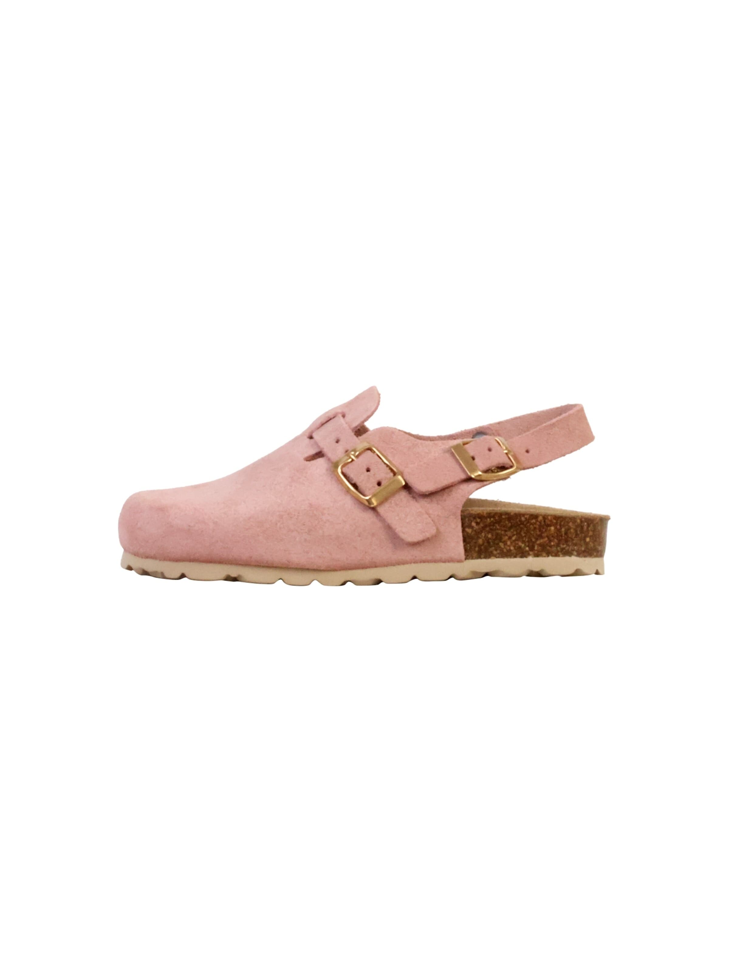 Pantoufle 'Kinder-Pantolette aus Leder Noga Boreali BS Edge' The Divine Factory en rose : devant