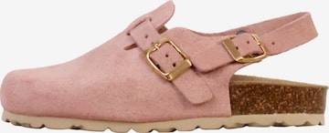 Pantoufle 'Kinder-Pantolette aus Leder Noga Boreali BS Edge' The Divine Factory en rose : devant