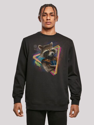 Felpa 'Marvel Guardians of the Galaxy Neon Rocket' di F4NT4STIC in nero: frontale