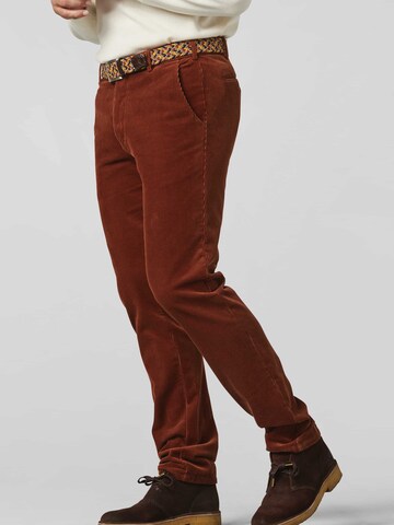 Regular Pantalon chino Meyer Hosen en marron : devant