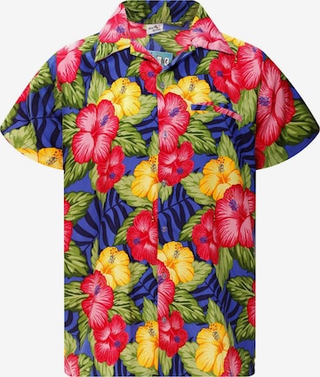 Maglietta 'Wild Flowers' di King Kameha in blu: frontale