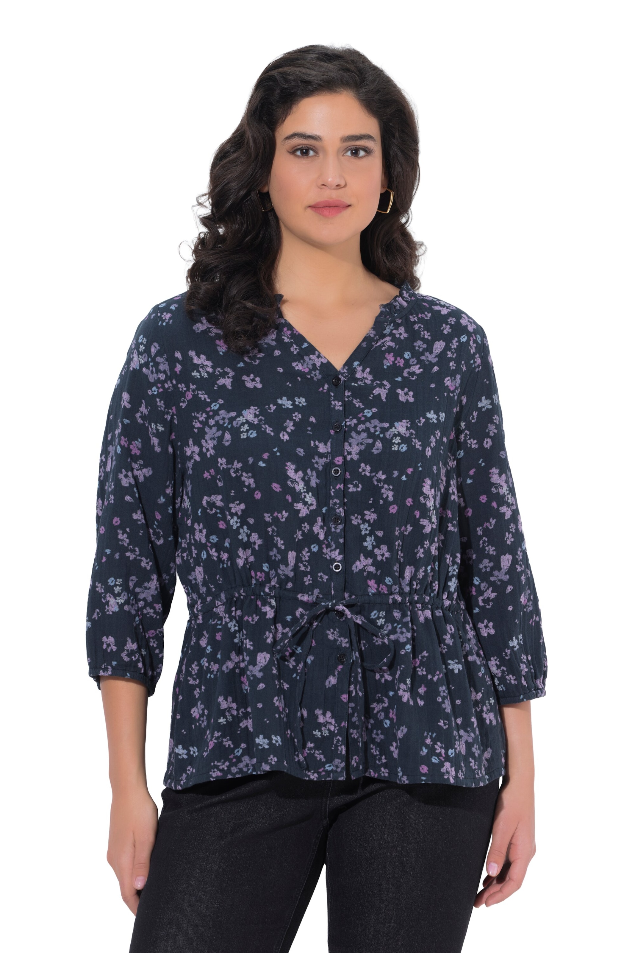 Ulla Popken Blouse in Zwart: voorkant