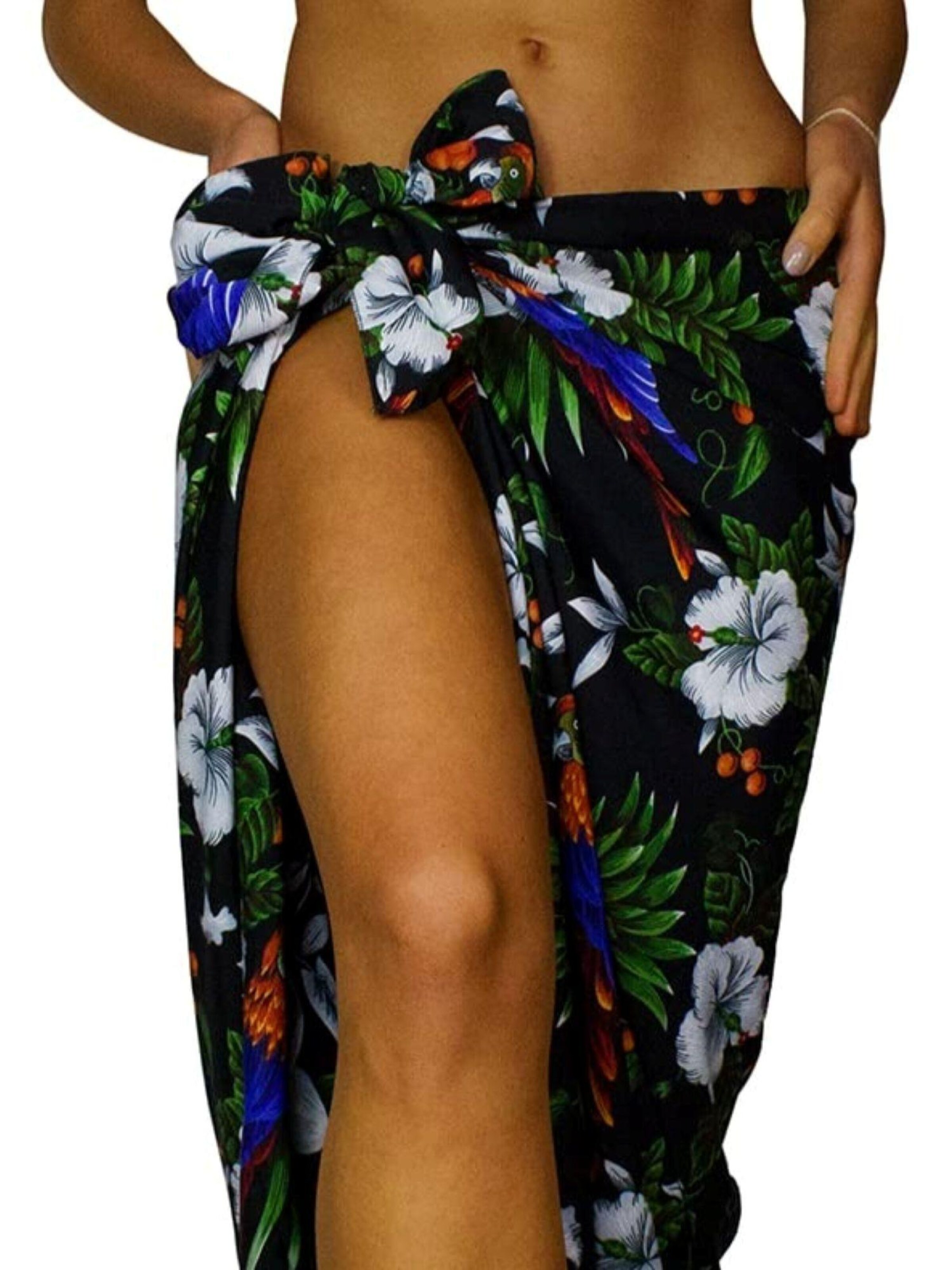 King Kameha Beach Towel 'Cherryparrot' in Black