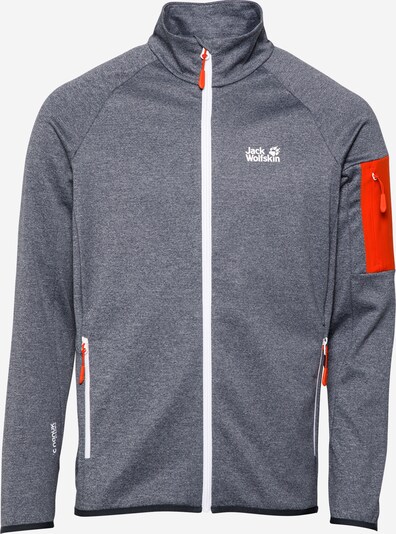 JACK WOLFSKIN Fleecejacke 'Milford' in anthrazit / dunkelorange / weiß, Produktansicht
