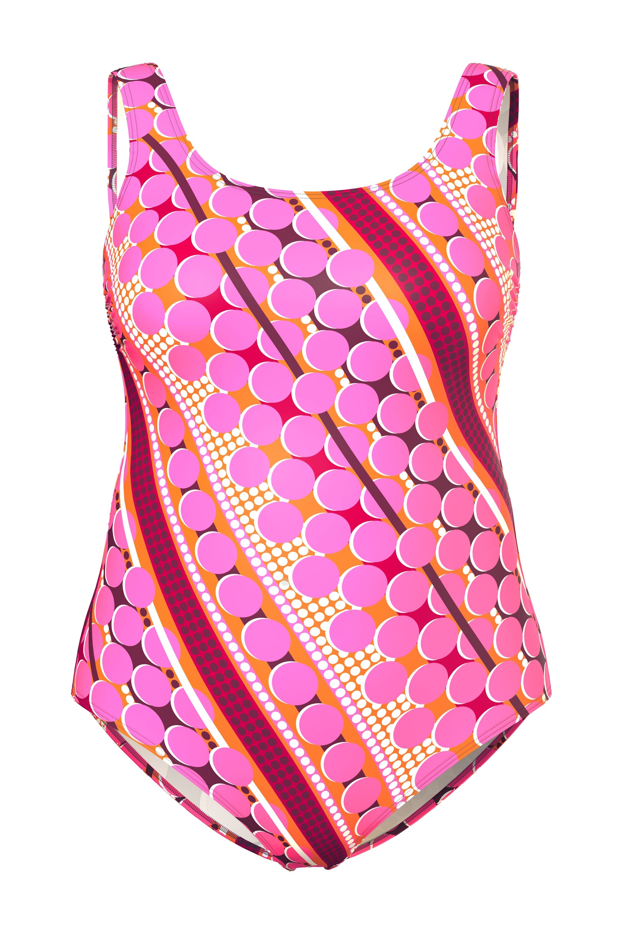 Ulla Popken Bralette Swimsuit in Pink: front