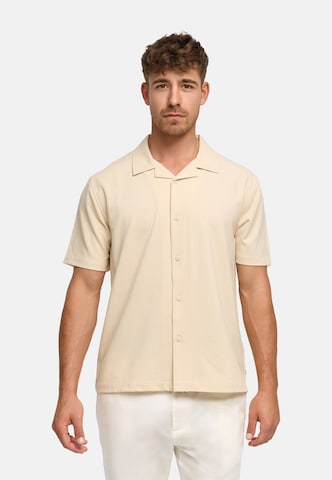 INDICODE JEANS Regular fit Button Up Shirt 'INDaminos' in Beige: front