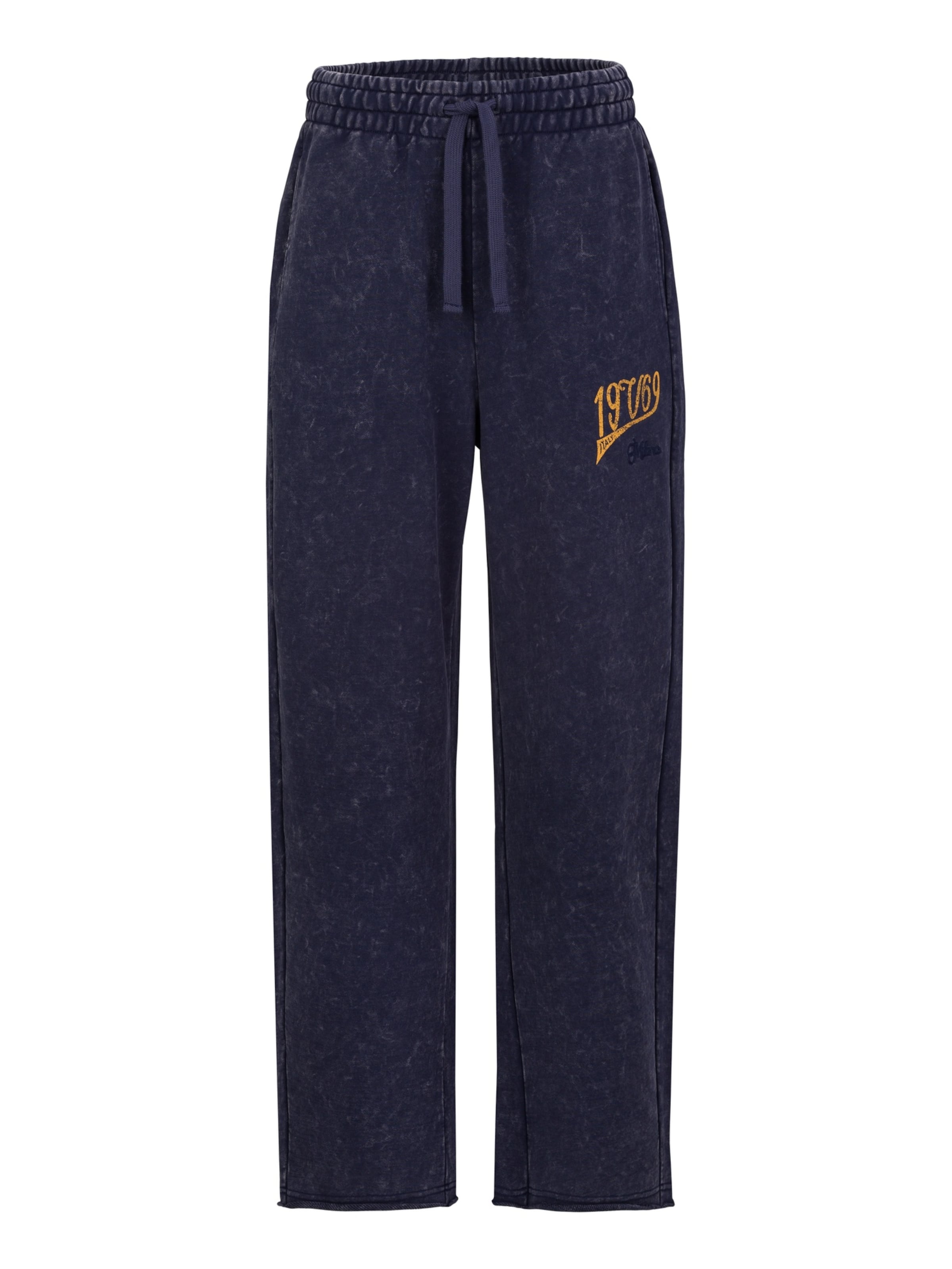 19V69 ITALIA Tapered Sportbroek in Blauw: voorkant