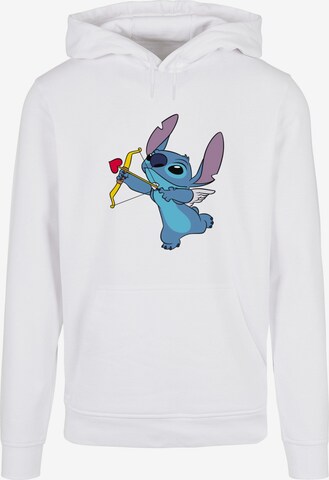 ABSOLUTE CULT Sweatshirt 'Stitch - Cupid Valentines' in Wit: voorkant