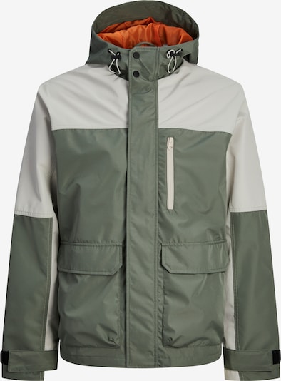 JACK & JONES Toiminnallinen takki 'Hike' värissä vaaleanharmaa / vihreä / musta, Tuotenäkymä