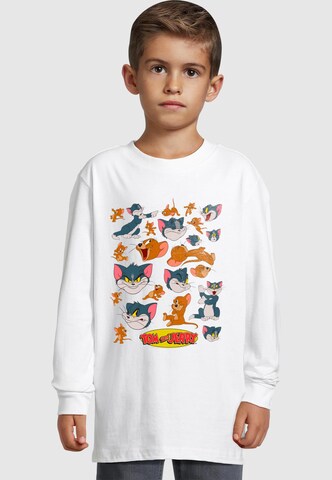 ABSOLUTE CULT Shirt 'Tom And Jerry - Many Faces' in White: front