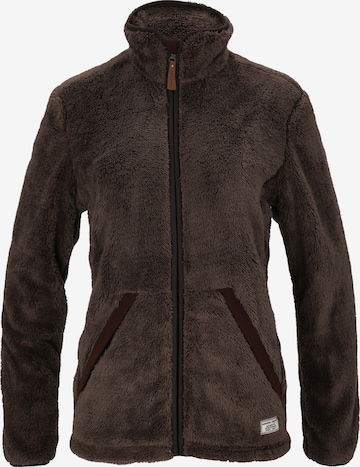 Weather Report Athletic Fleece Jacket 'Lucille' in Brown: front