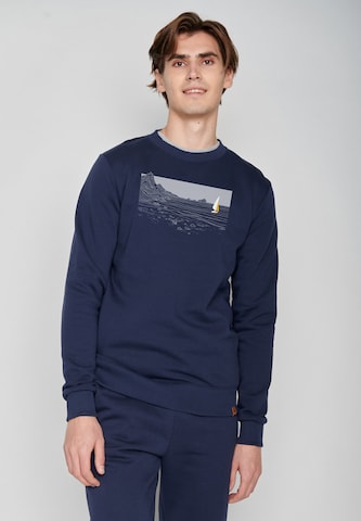 GREENBOMB Sweatshirt 'Nature Cliffsail' in Blue: front