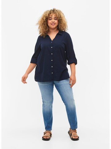 Zizzi Bluse 'VFLEX' in Blau