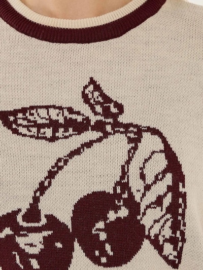 Hiccup Pullover em bege mosqueado / vermelho escuro, Vista do artigo