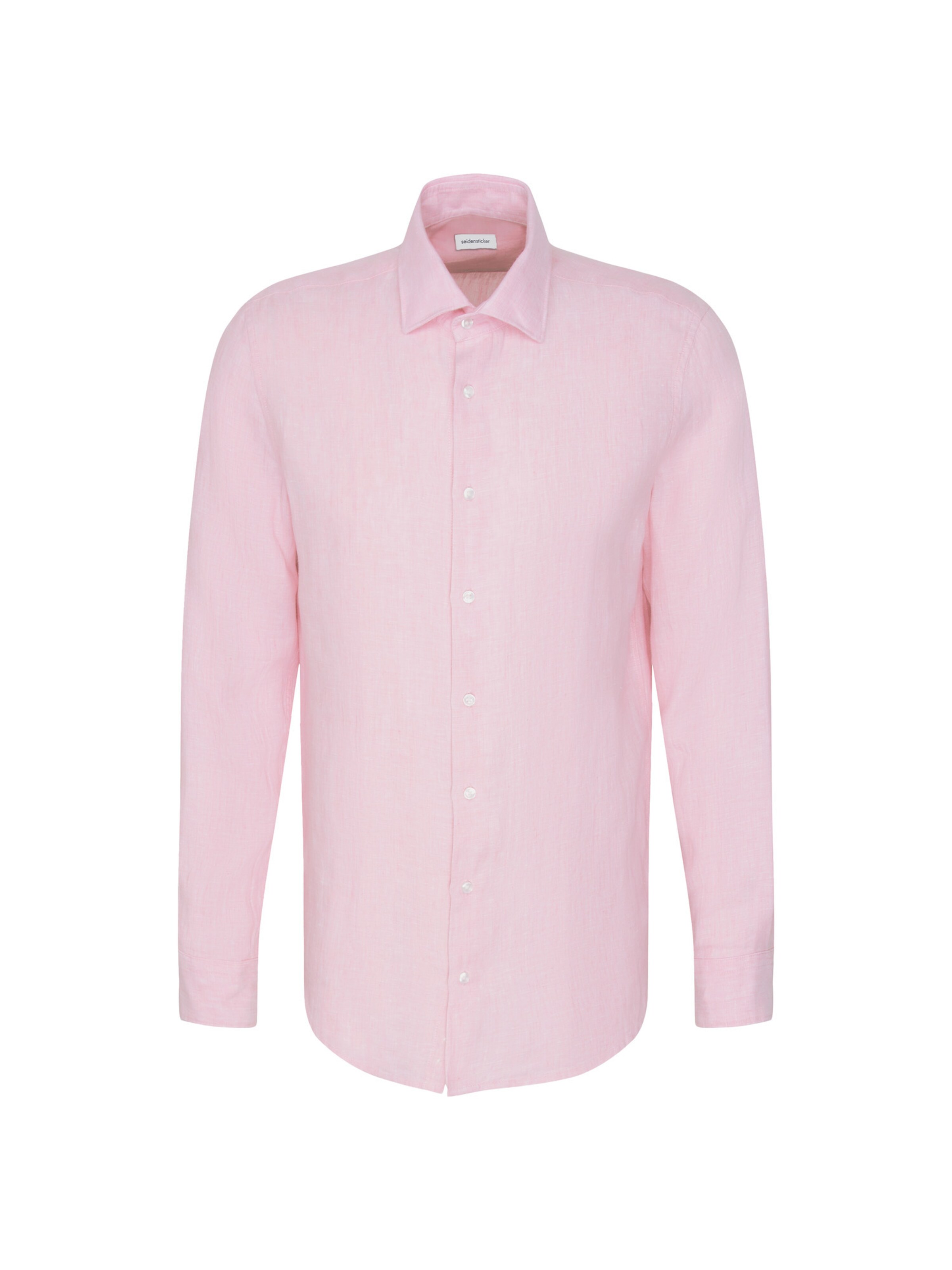 SEIDENSTICKER Slim Fit Hemd ' SMART LINEN' in Pink: Vorderseite