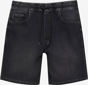 Pull&Bear Regular Jeans in Black: front