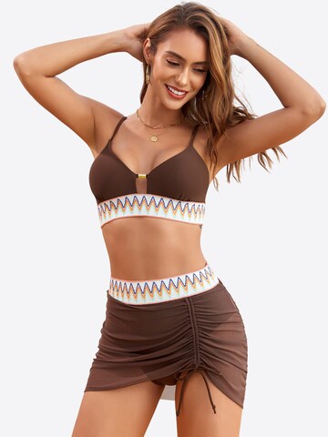 Magicshe Push-up Bikini 'Push Up Bikini Set mit hoher Taille' in Brown