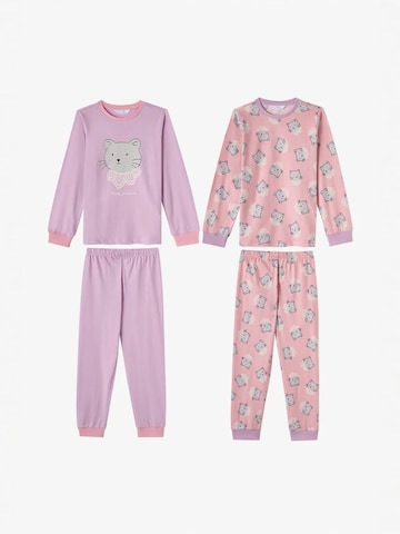 Pigiama 'PENTI Mädchen-Pyjamaset Dainty Kitty aus Baumwolle mit langen Ärmeln' di Penti in rosa: frontale