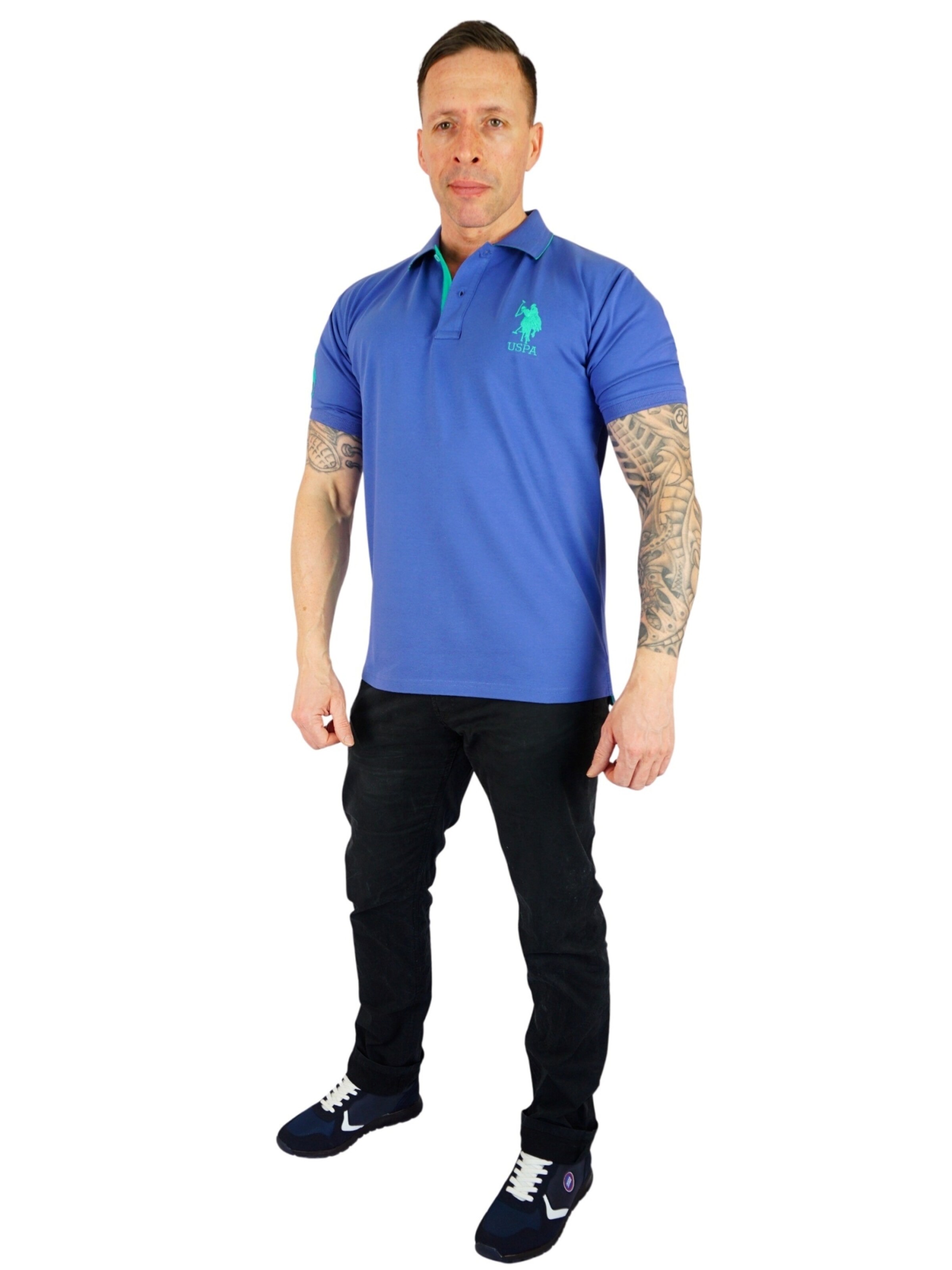 T-Shirt U.S. POLO ASSN. en bleu : devant