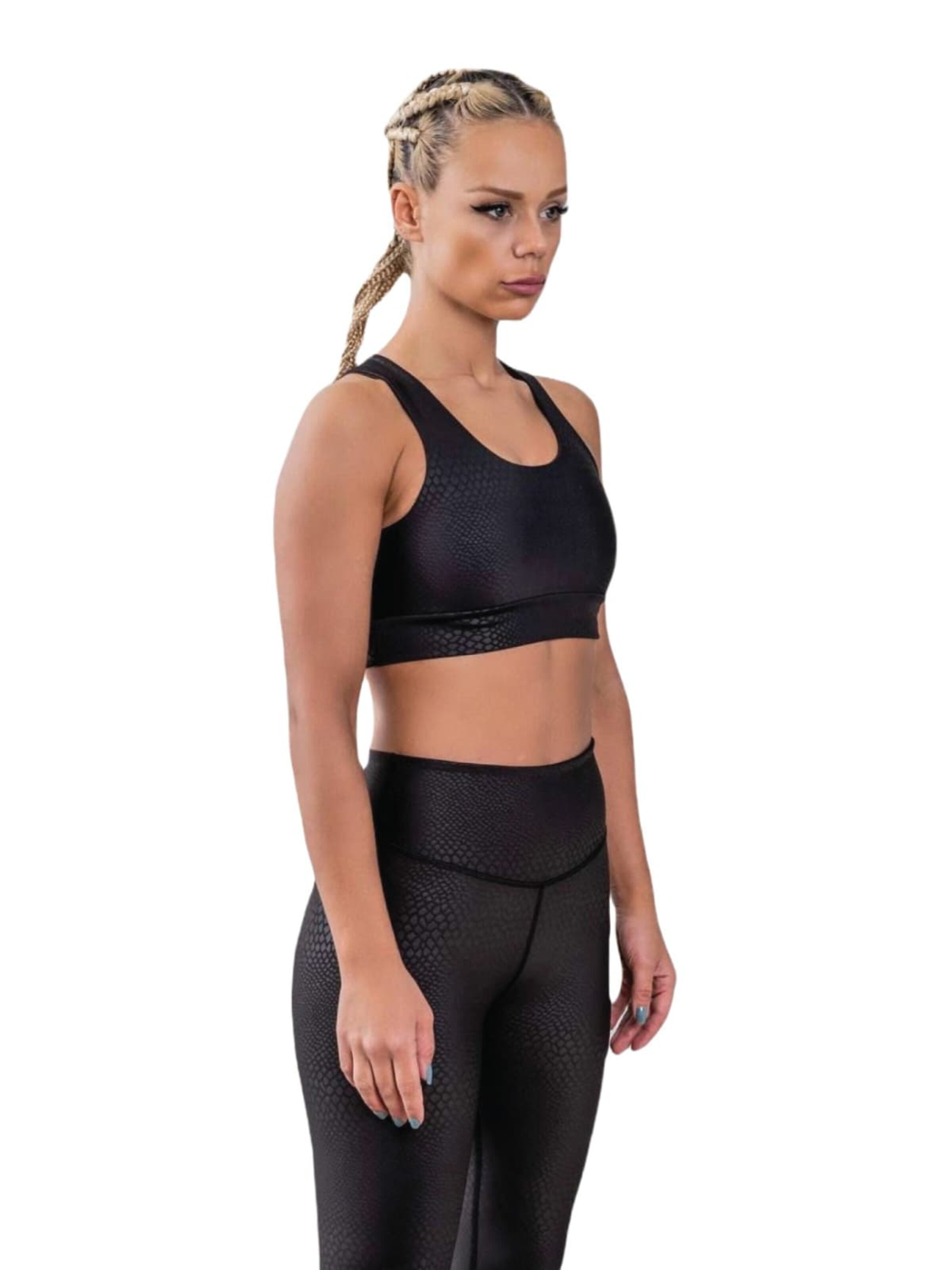 Lismina Slim fit Leggings 'Lismina - 937 Leather-Look Leggings Snake' in Black: front