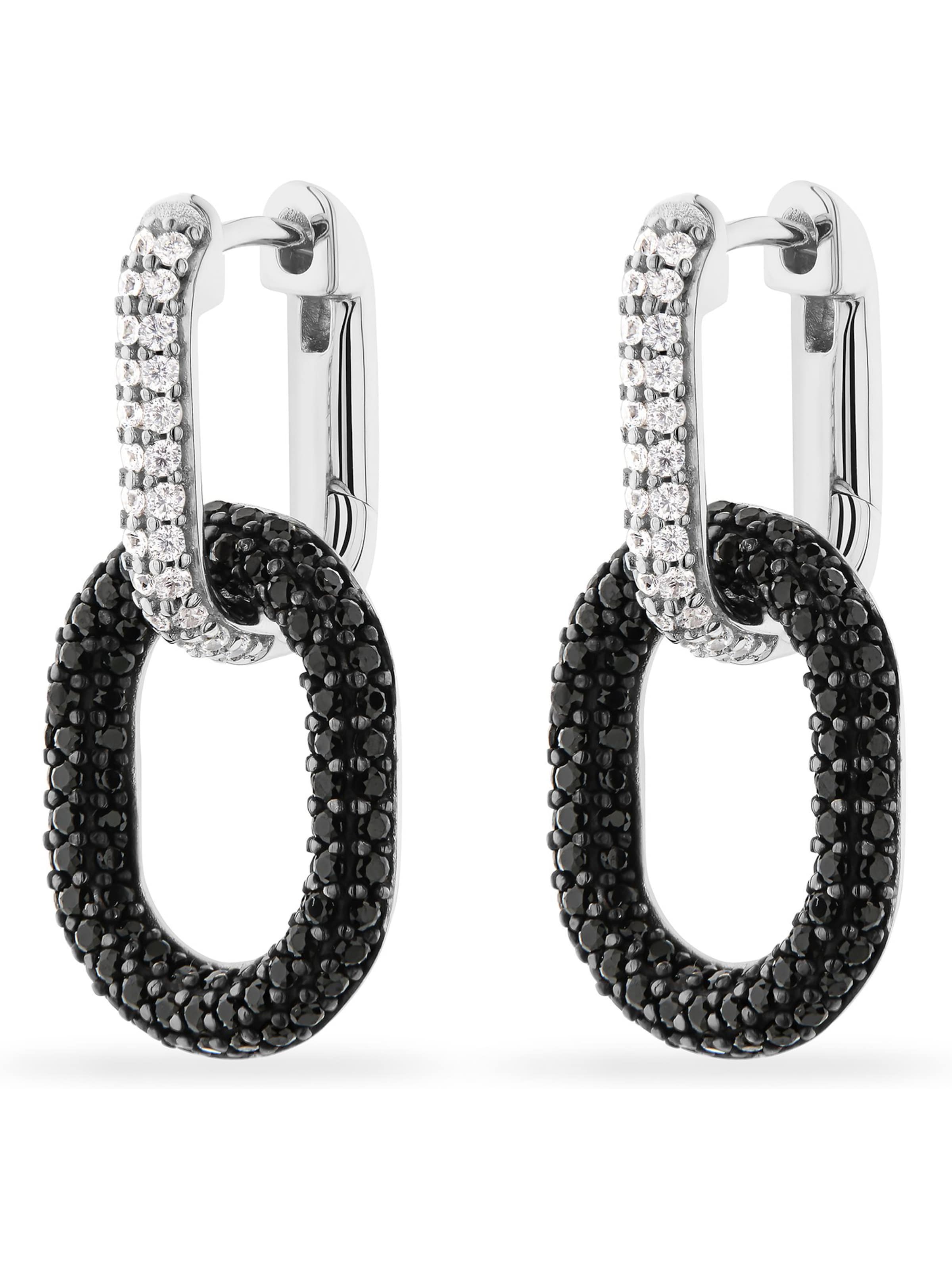 JETTE Ohrringe in Schwarz: Vorderseite