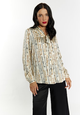 Camicia da donna di faina in beige: frontale