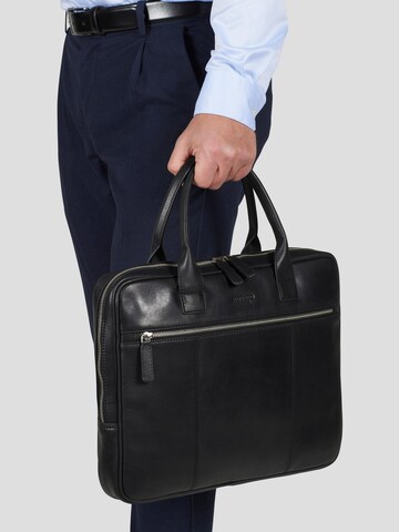 Howard London - Bolsa para portátil 'Laptop Bag Conrad Black' en negro: frente