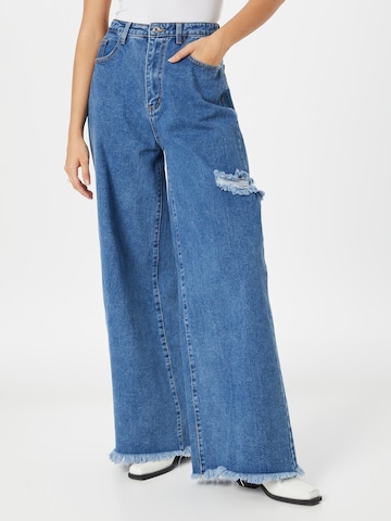 Misspap Wide leg Jeans in Blue: front