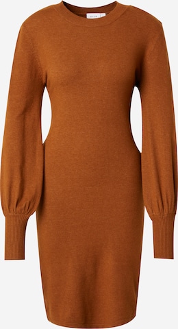 VILA Πλεκτό φόρεμα 'VIKerry' σε καφέ: μπροστά