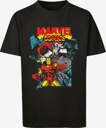 Maglietta 'Marvel Comics Trio Pose' di F4NT4STIC in nero: frontale