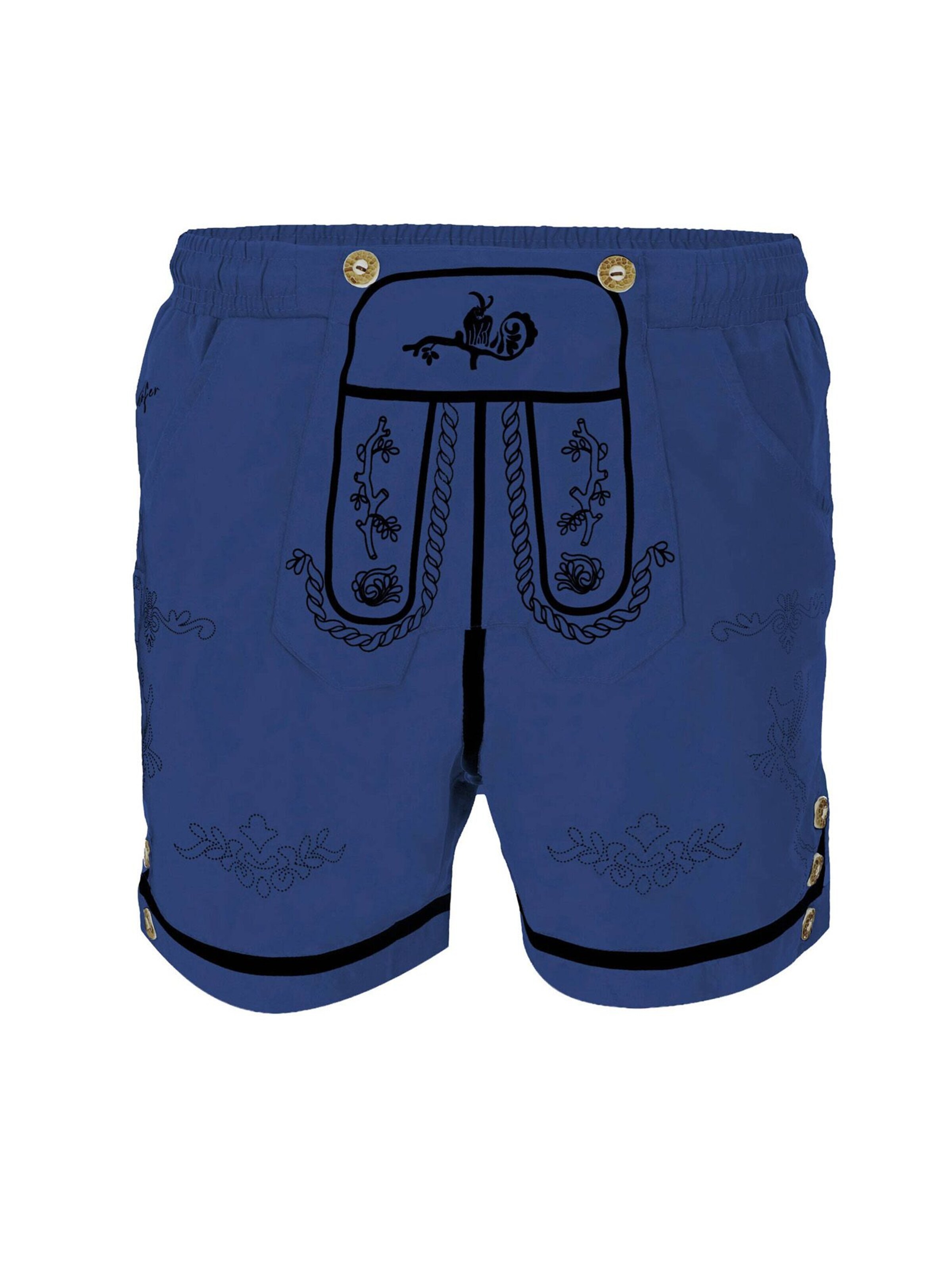 Steigenhöfer Badeshorts 'Steigenhöfer Xaver Badehose im Trachtenlook'‌‌‌‌‌‌ in Blau: Vorderseite