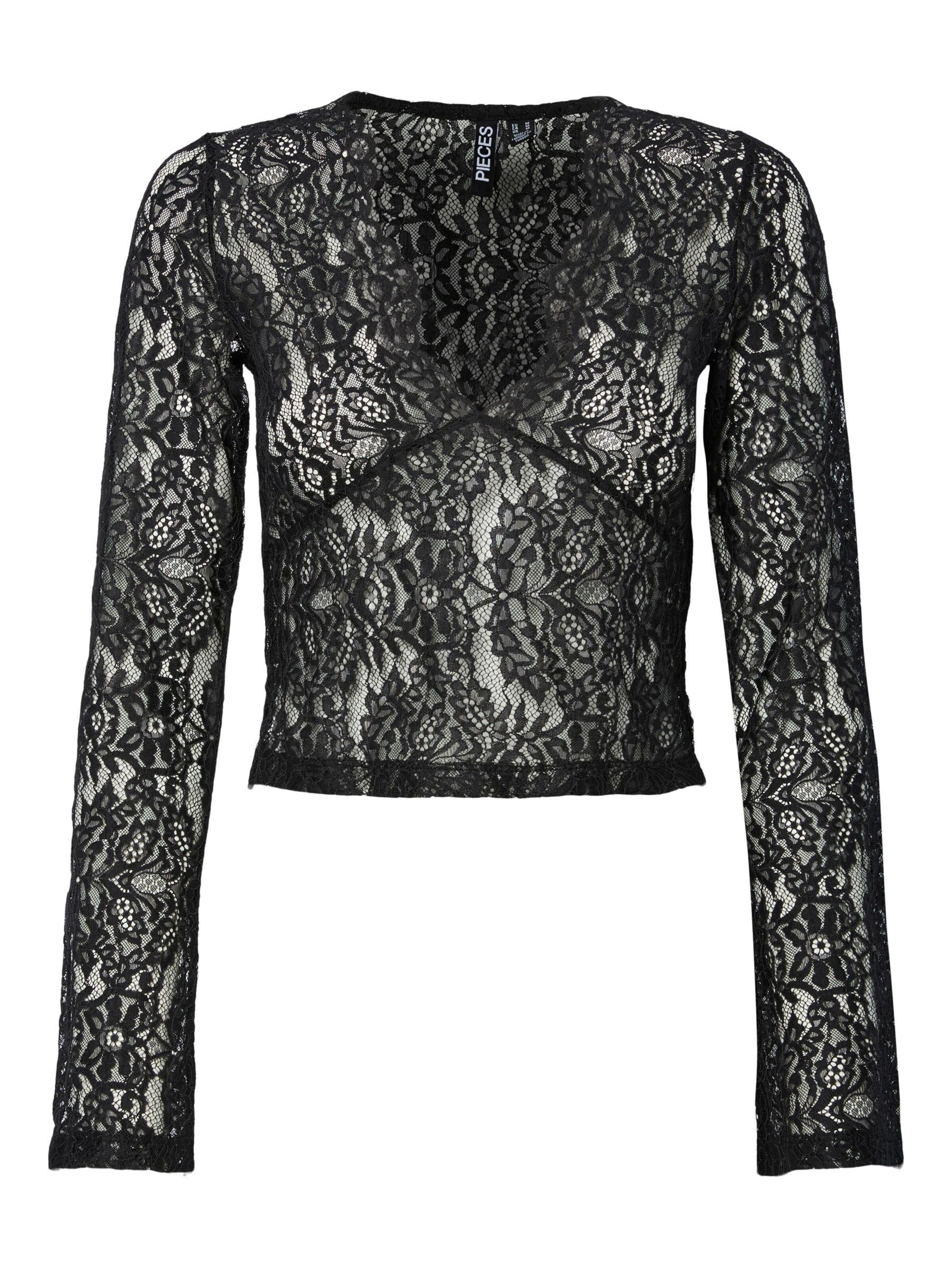 PIECES Blouse 'PCAmina' in Black: front