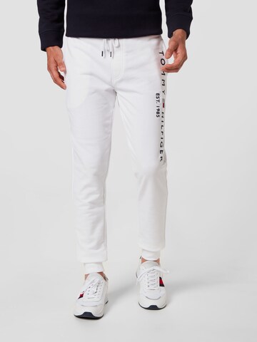 TOMMY HILFIGER Tapered Pants in White: front