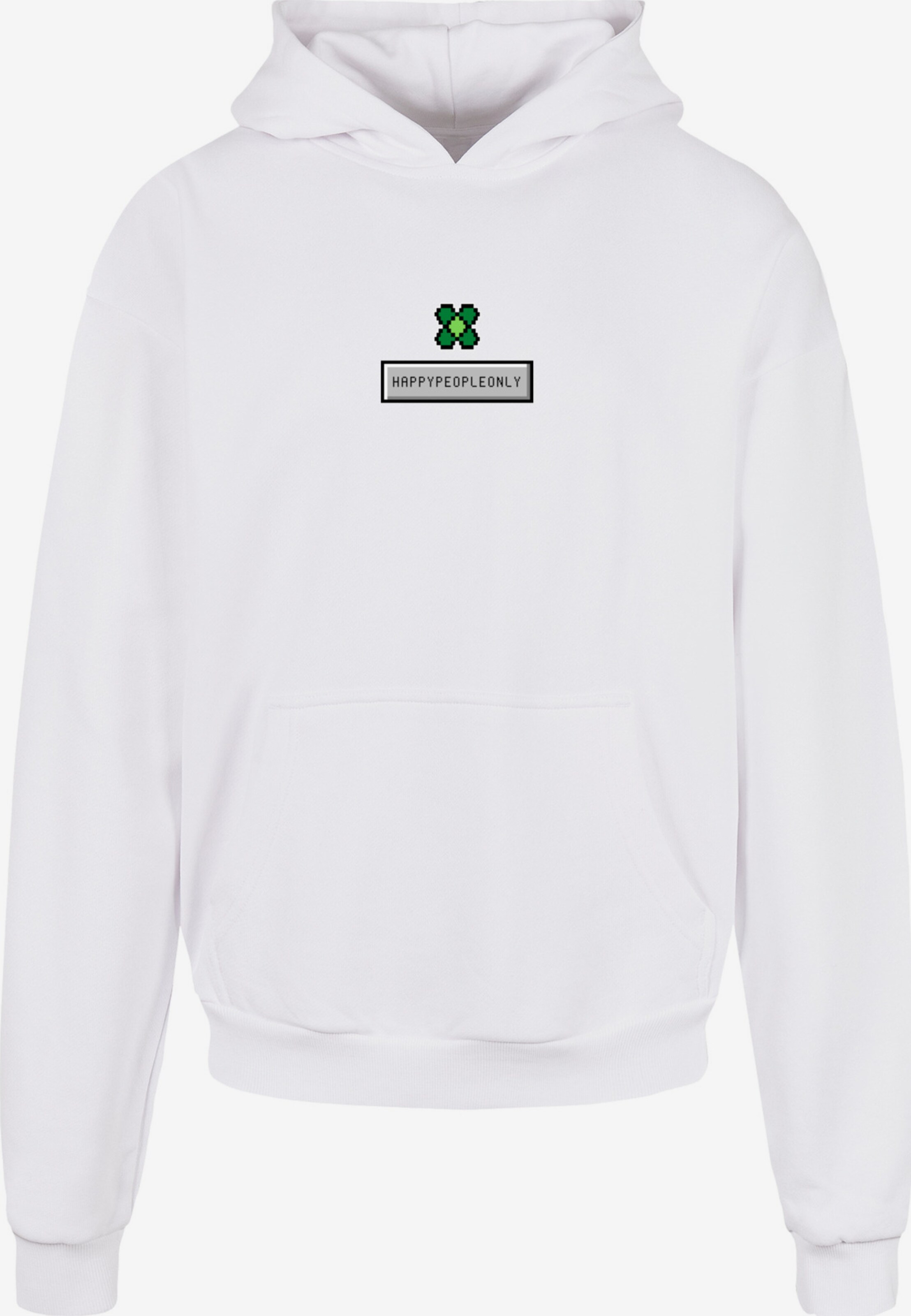 F4NT4STIC Sweatshirt ABOUT \'Silvester New Pixel in White | Happy YOU Kleeblatt\' Year