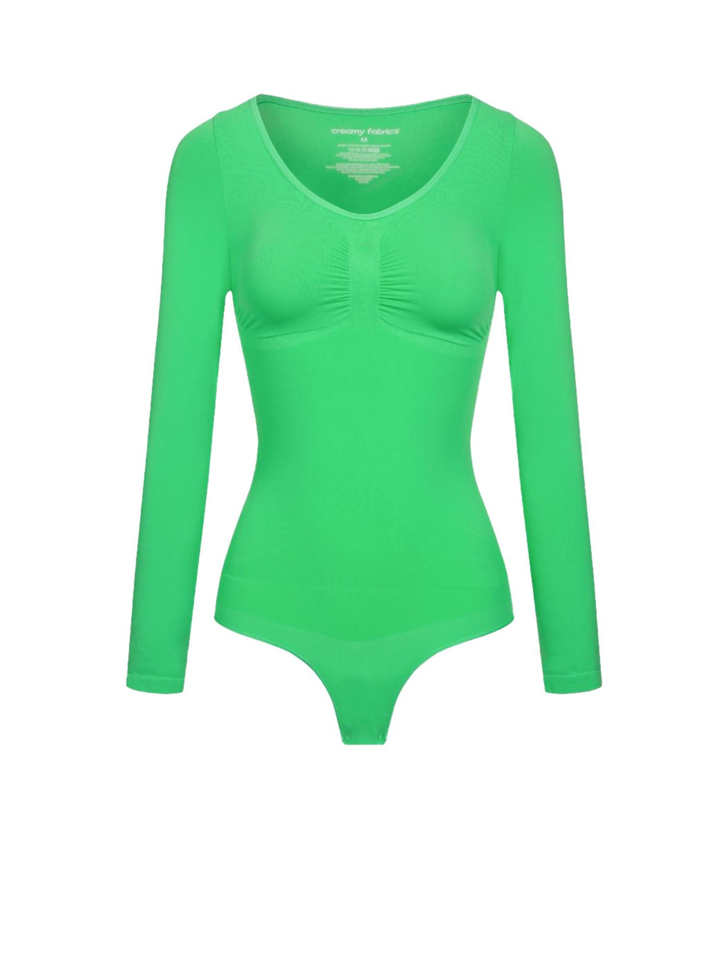 cfab by creamy fabrics Shapingbody 'Bodysuit Sculpting Shapewear Longsleeve mit String' in Groen