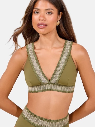 Lipsy Triangel Bikinitop in Grün: Vorderseite