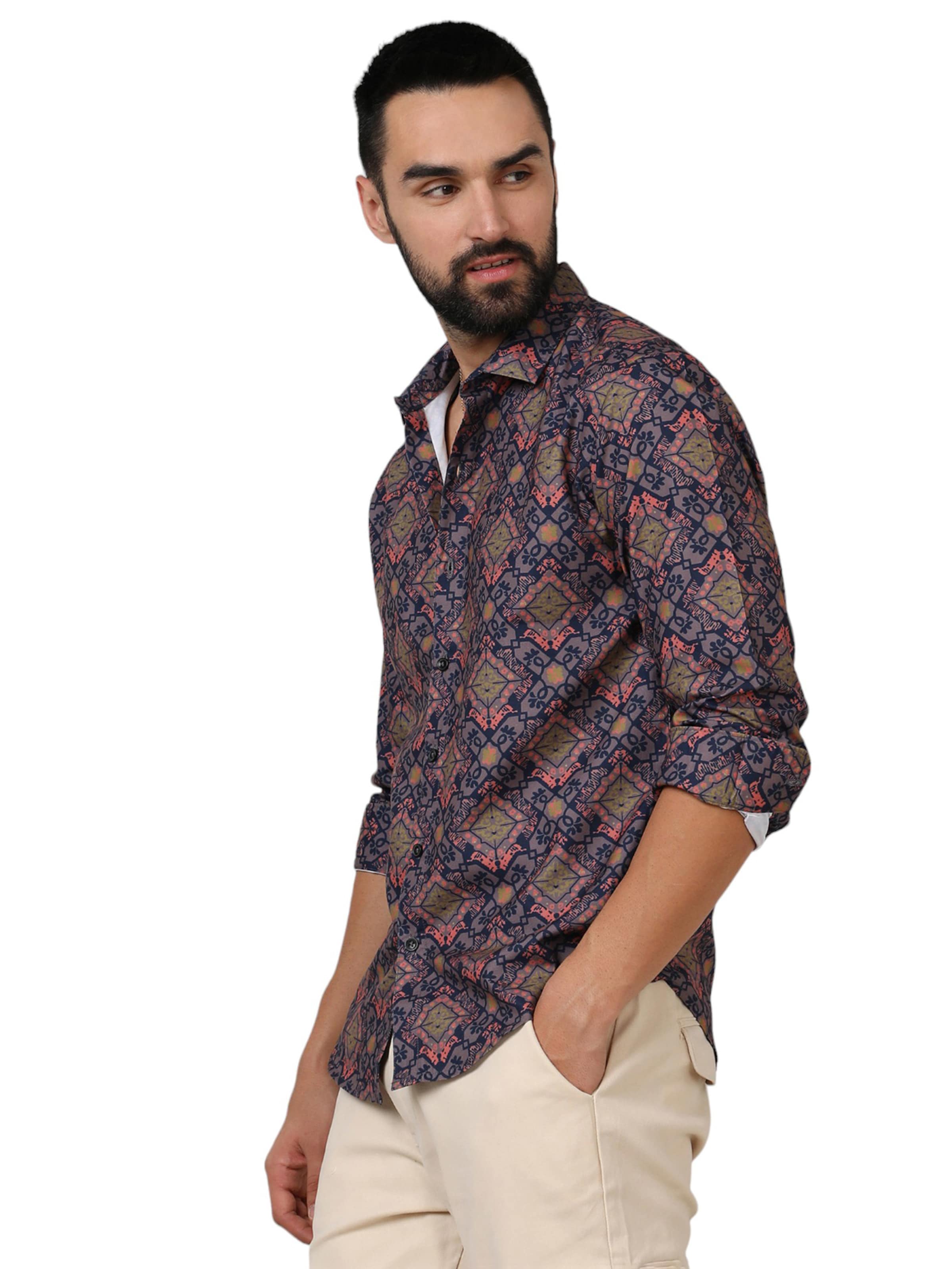 Campus Sutra Regular fit Srajca 'Jake' | mešane barve barva